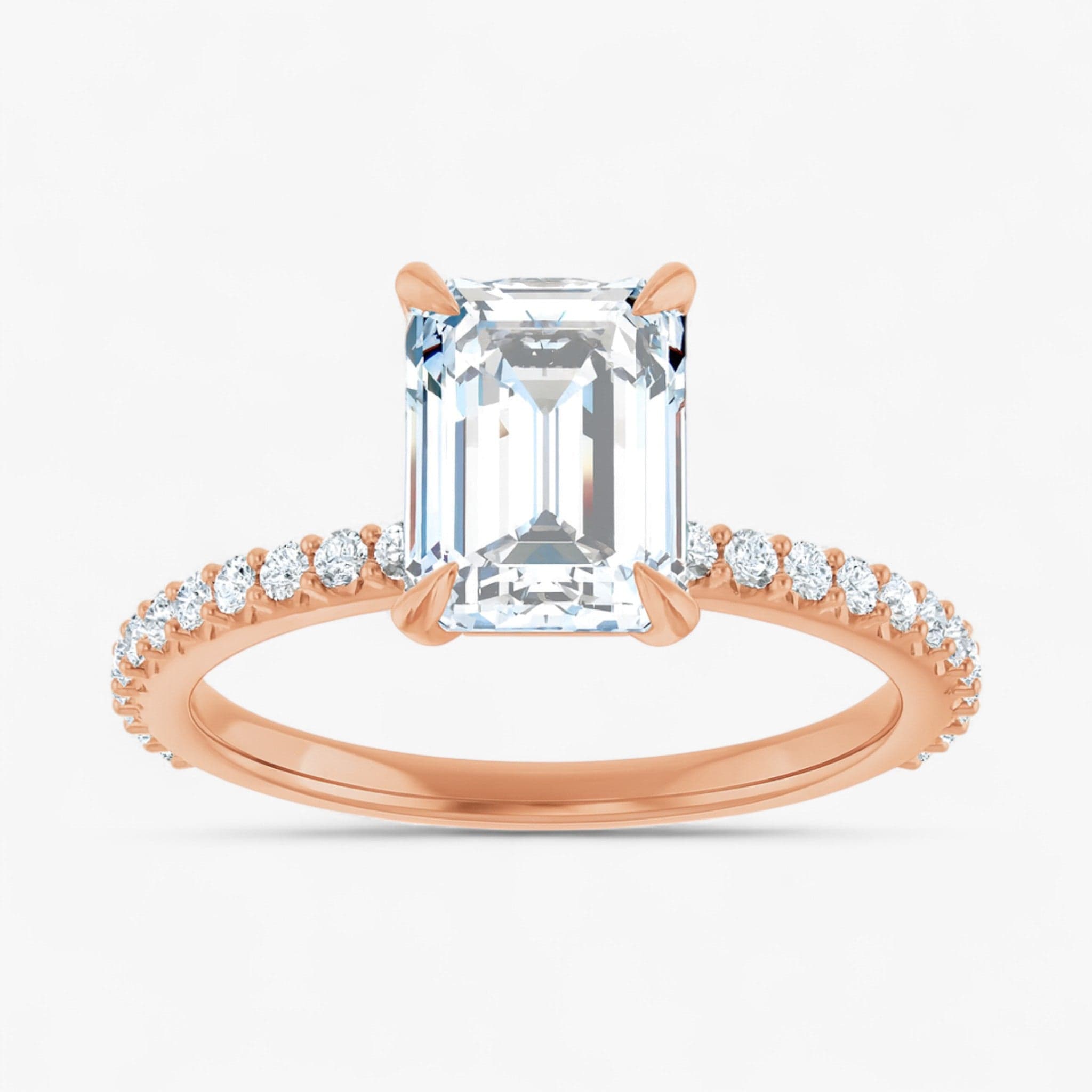 The Iconic Secret Halo Pavé Engagement Ring | Emerald