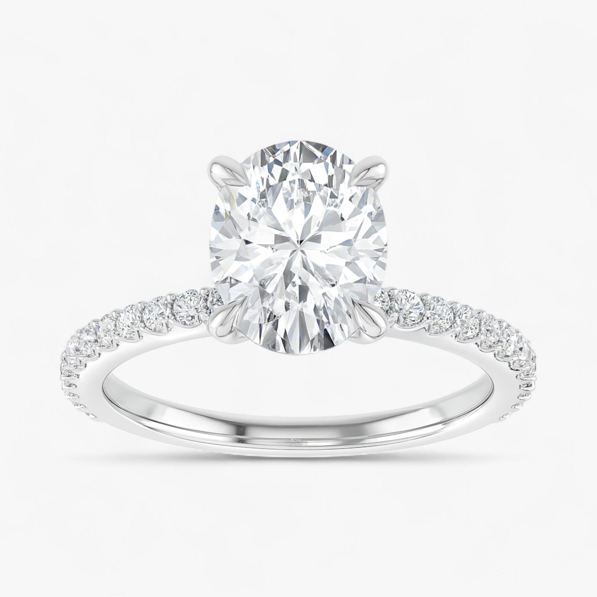 The Iconic Secret Halo Pavé Engagement Ring | Oval