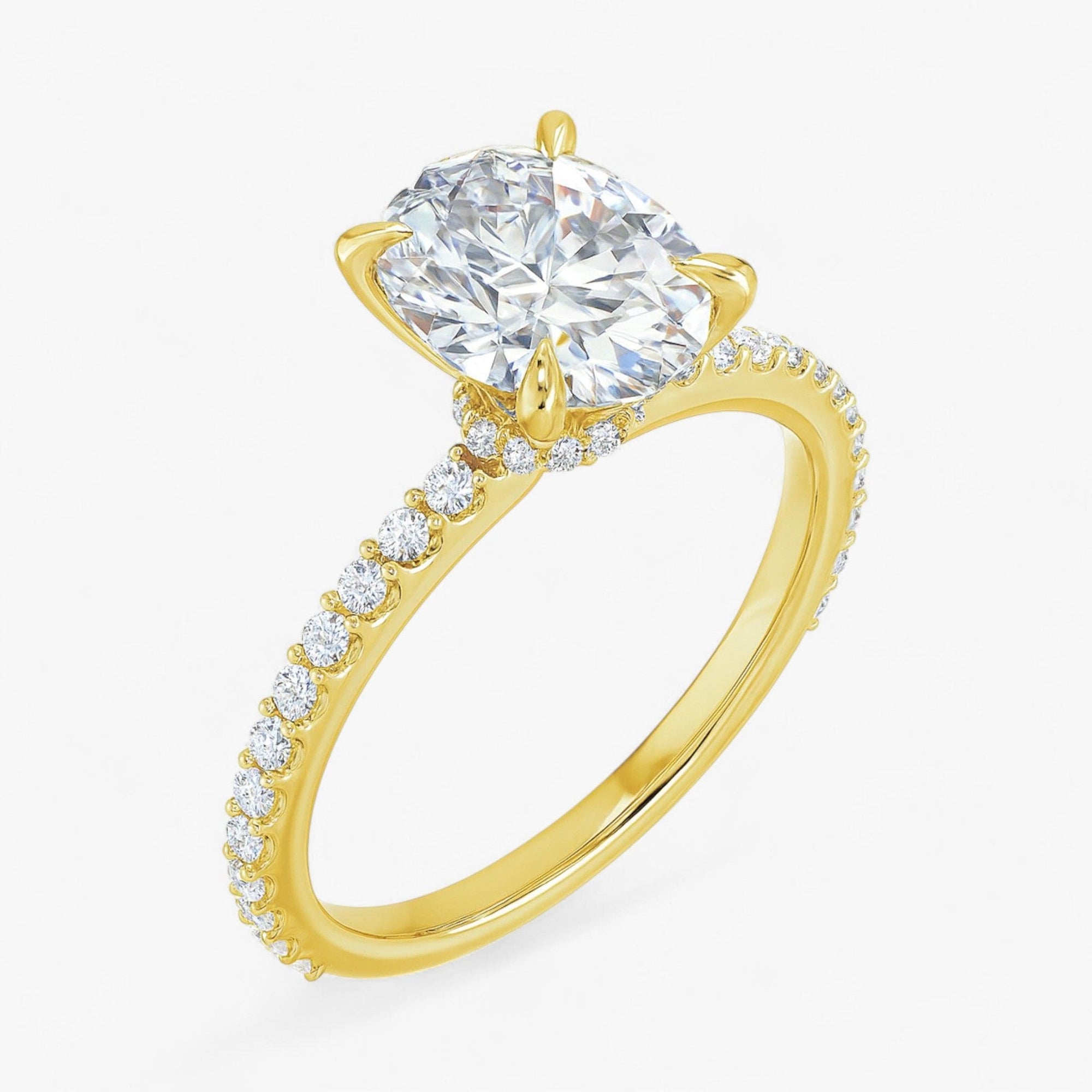 The Iconic Secret Halo Pavé Engagement Ring | Oval