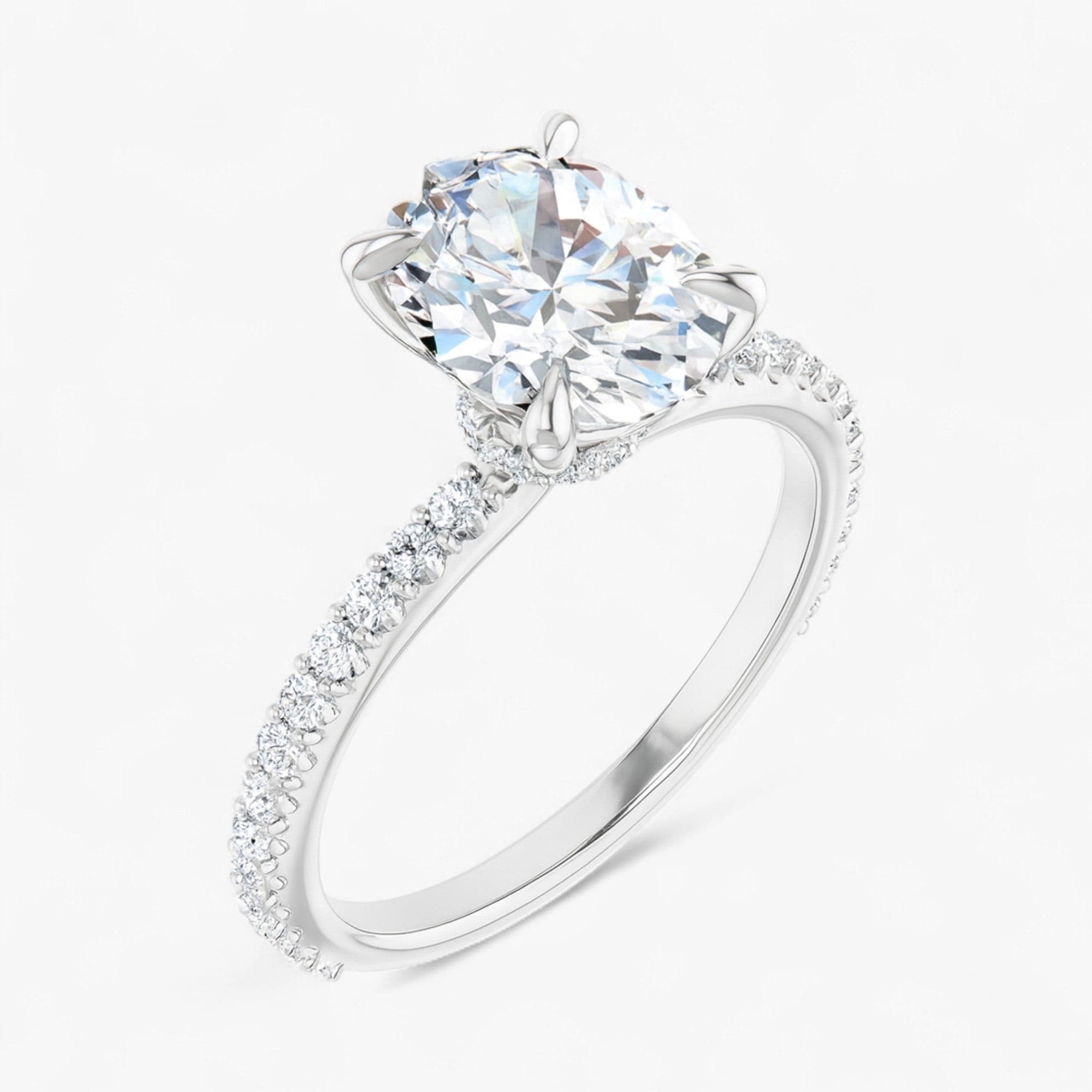 The Iconic Secret Halo Pavé Engagement Ring | Oval