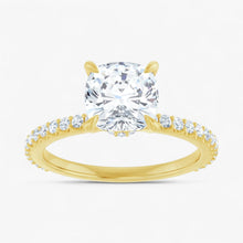 The Iconic Secret Halo Pavé Engagement Ring | Cushion