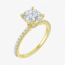 The Iconic Secret Halo Pavé Engagement Ring | Cushion