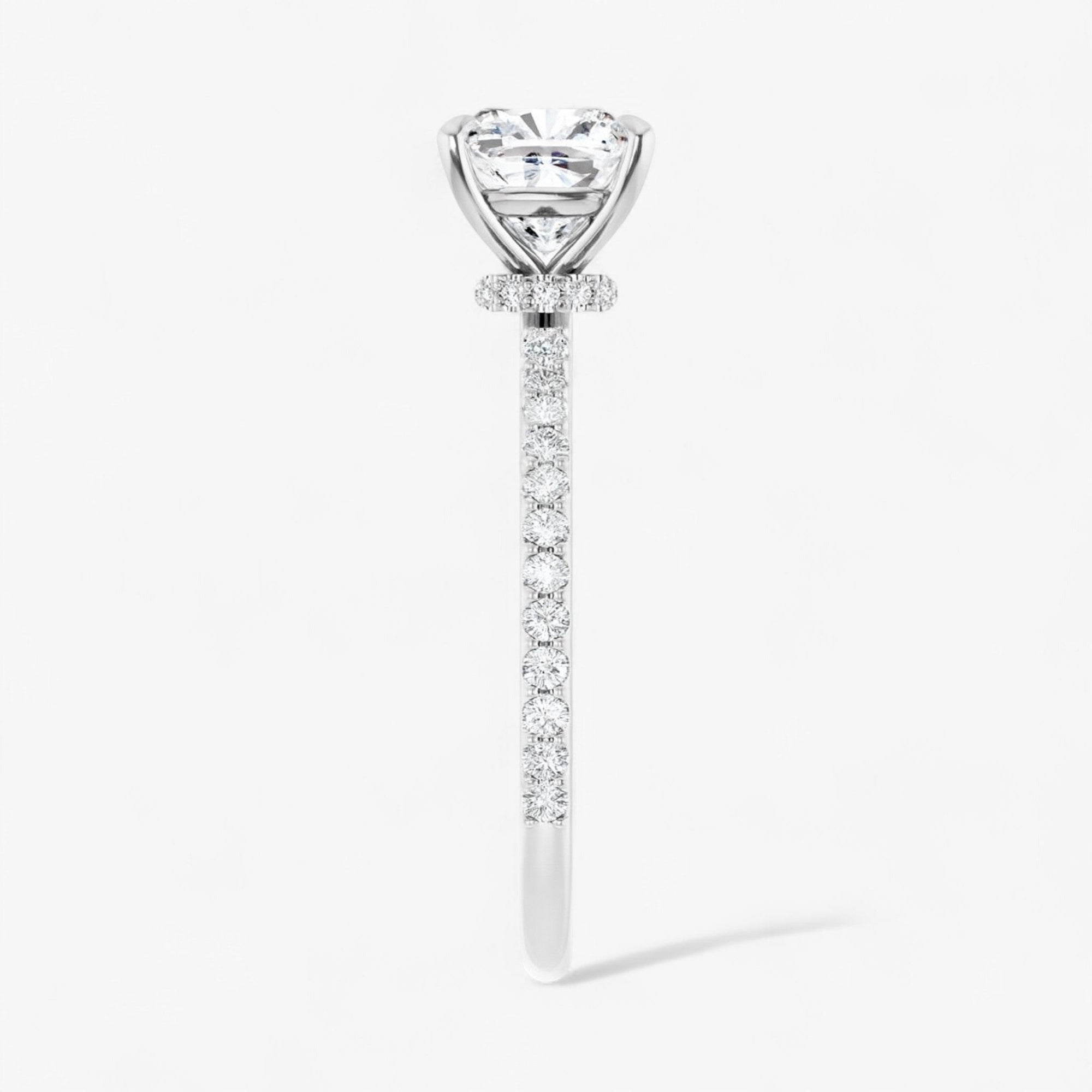 The Iconic Secret Halo Pavé Engagement Ring | Cushion
