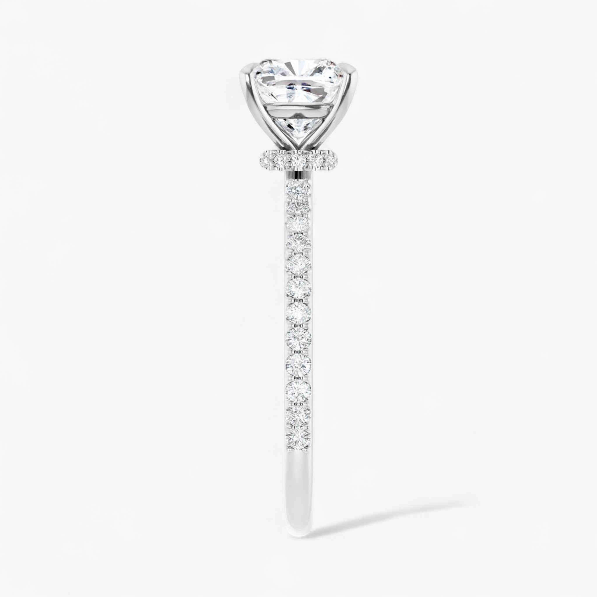 The Iconic Secret Halo Pavé Engagement Ring | Cushion