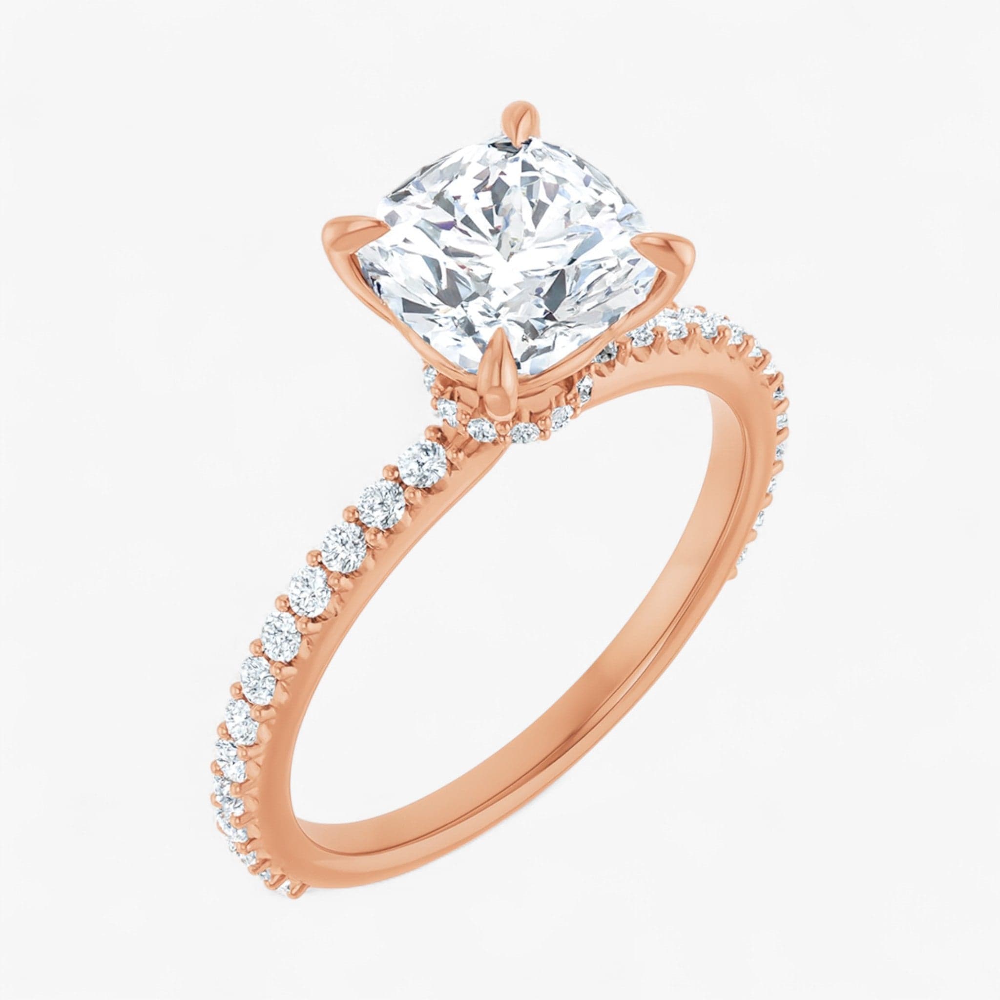 The Iconic Secret Halo Pavé Engagement Ring | Cushion