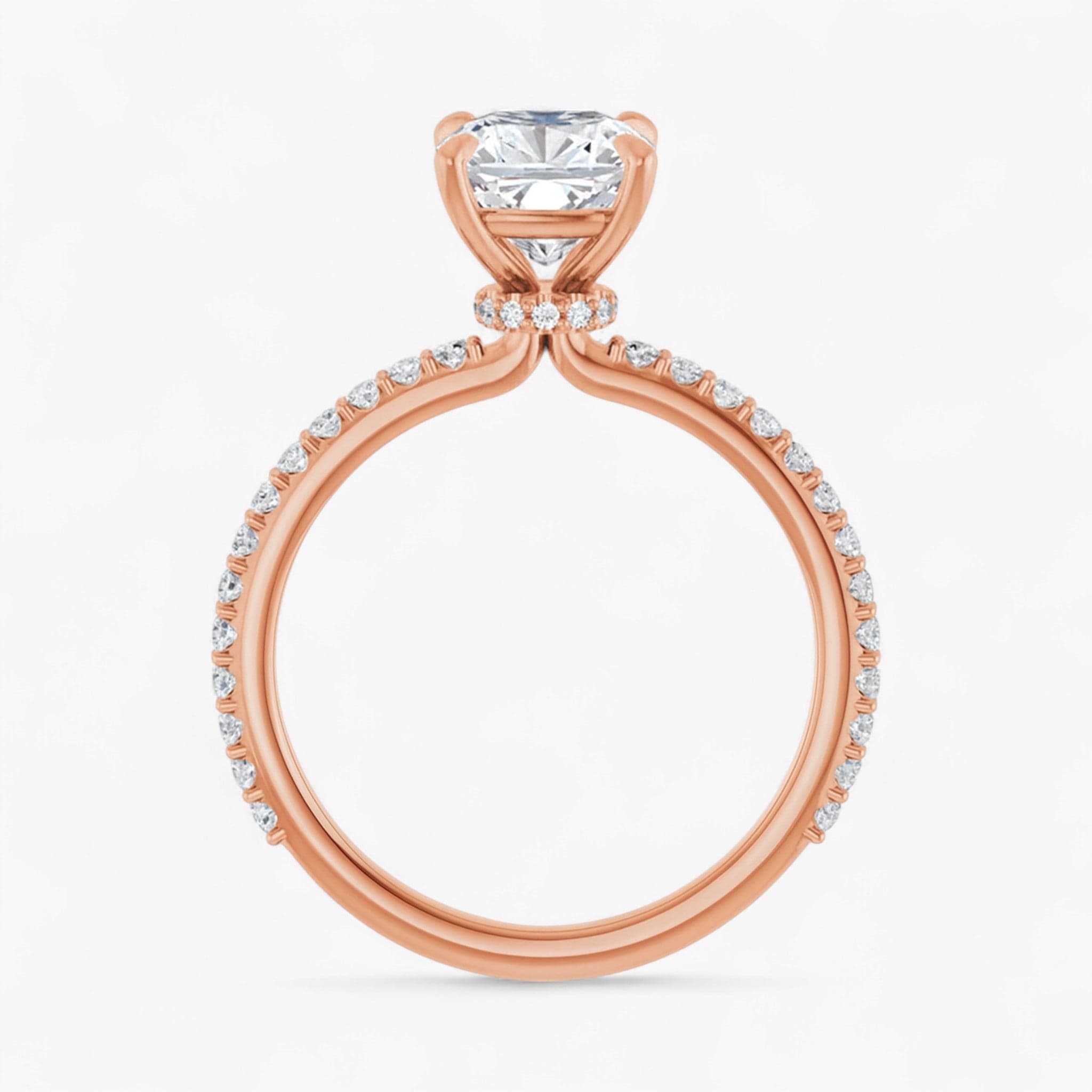 The Iconic Secret Halo Pavé Engagement Ring | Cushion