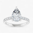 The Signature Pavé Hidden Halo Engagement Ring | Pear