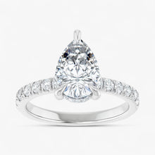 The Signature Pavé Hidden Halo Engagement Ring | Pear