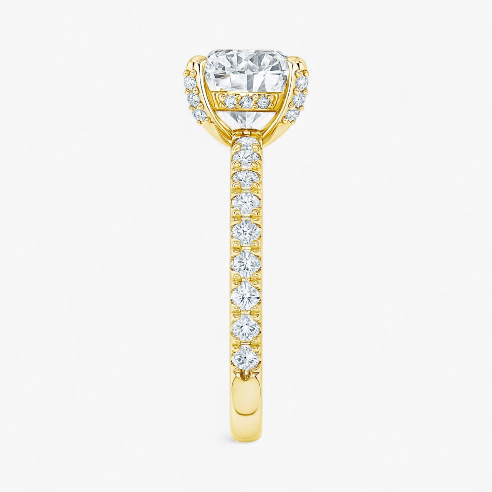 The Signature Pavé Hidden Halo Engagement Ring | Cushion