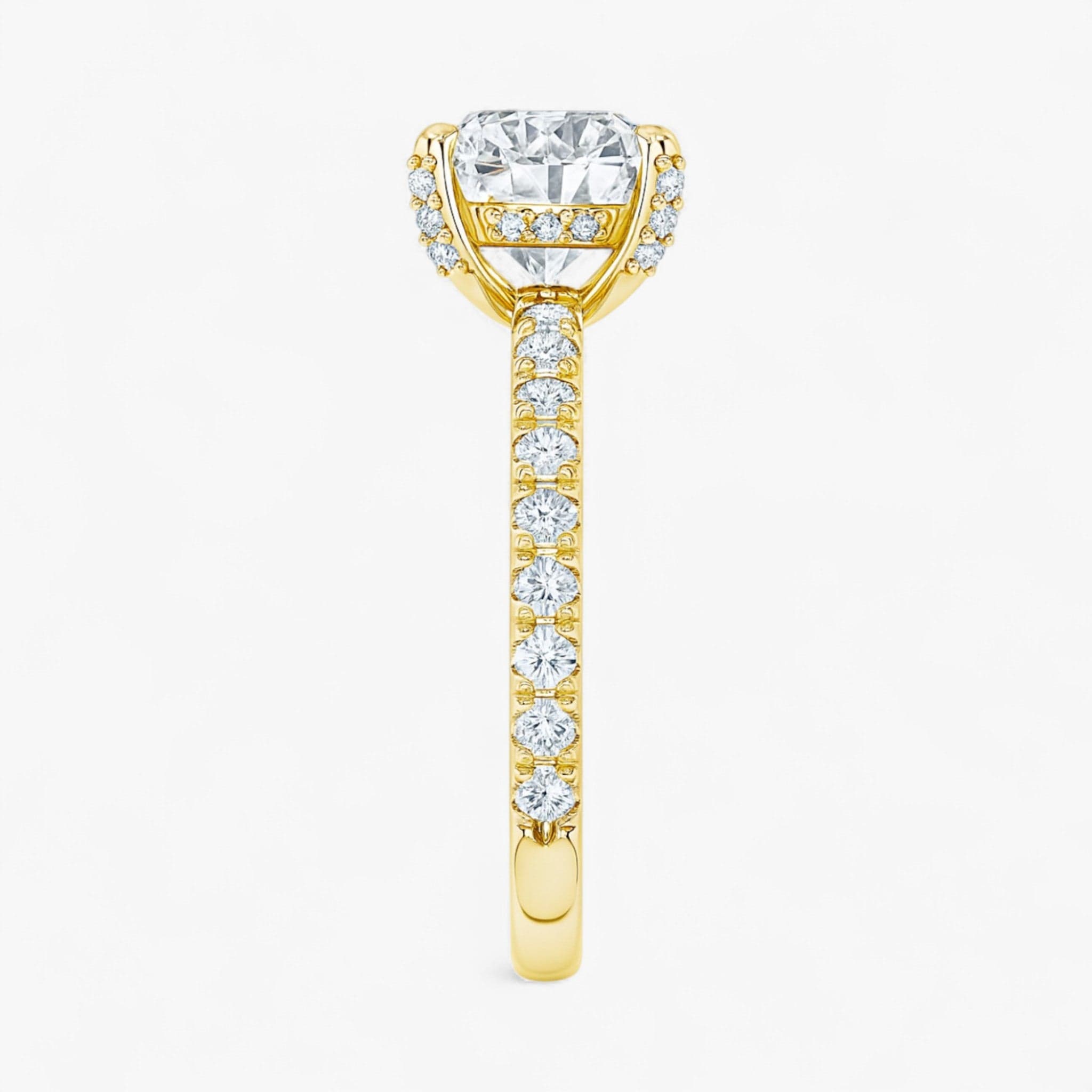 The Signature Pavé Hidden Halo Engagement Ring | Cushion