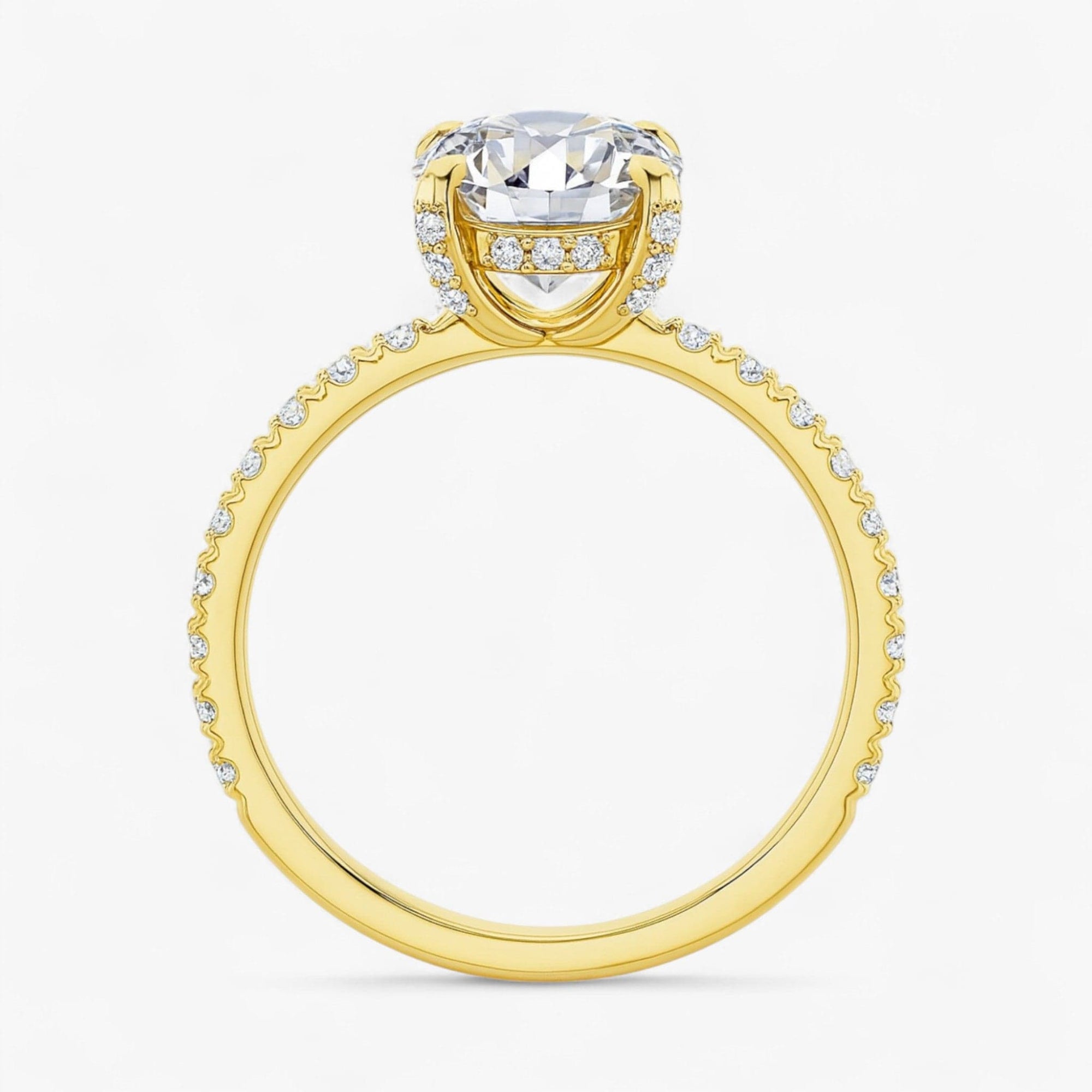 The Signature Pavé Hidden Halo Engagement Ring | Round