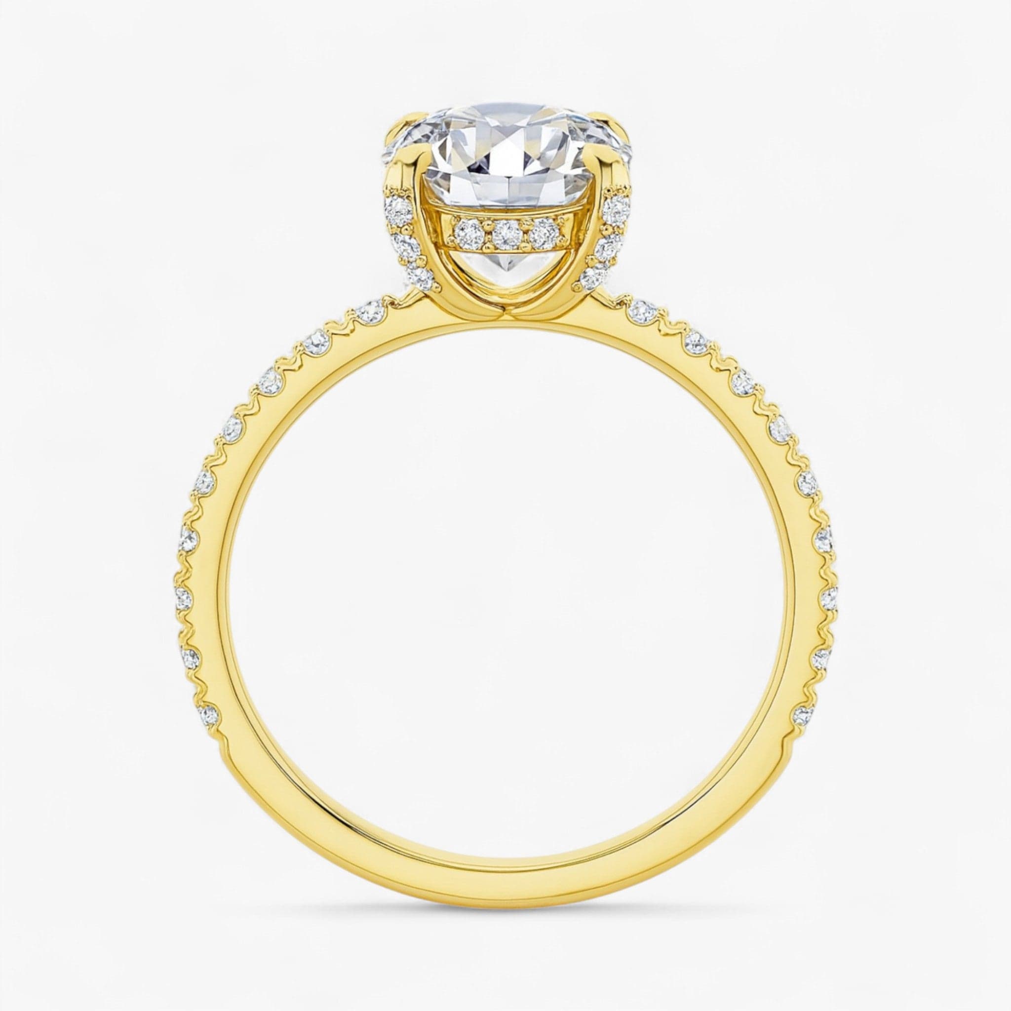 The Signature Pavé Hidden Halo Engagement Ring | Round