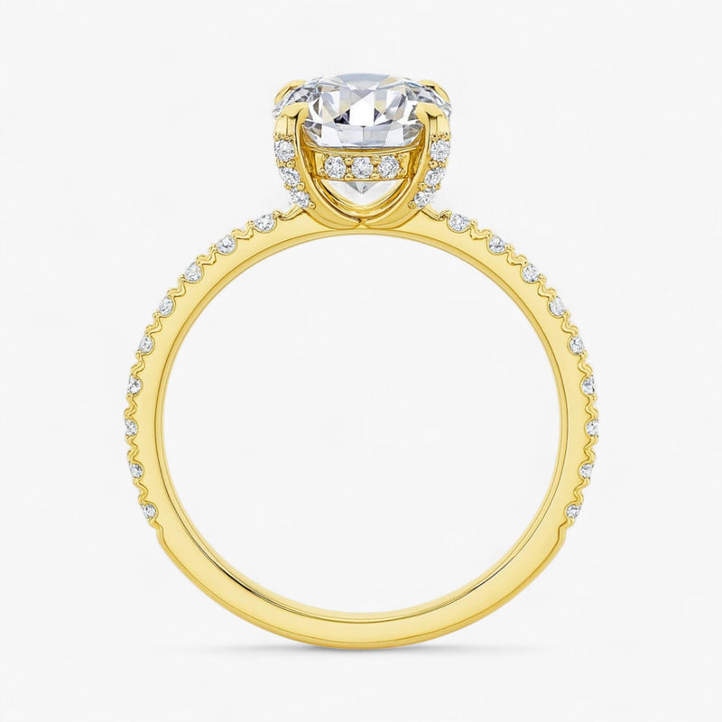 The Signature Pavé Hidden Halo Engagement Ring | Round