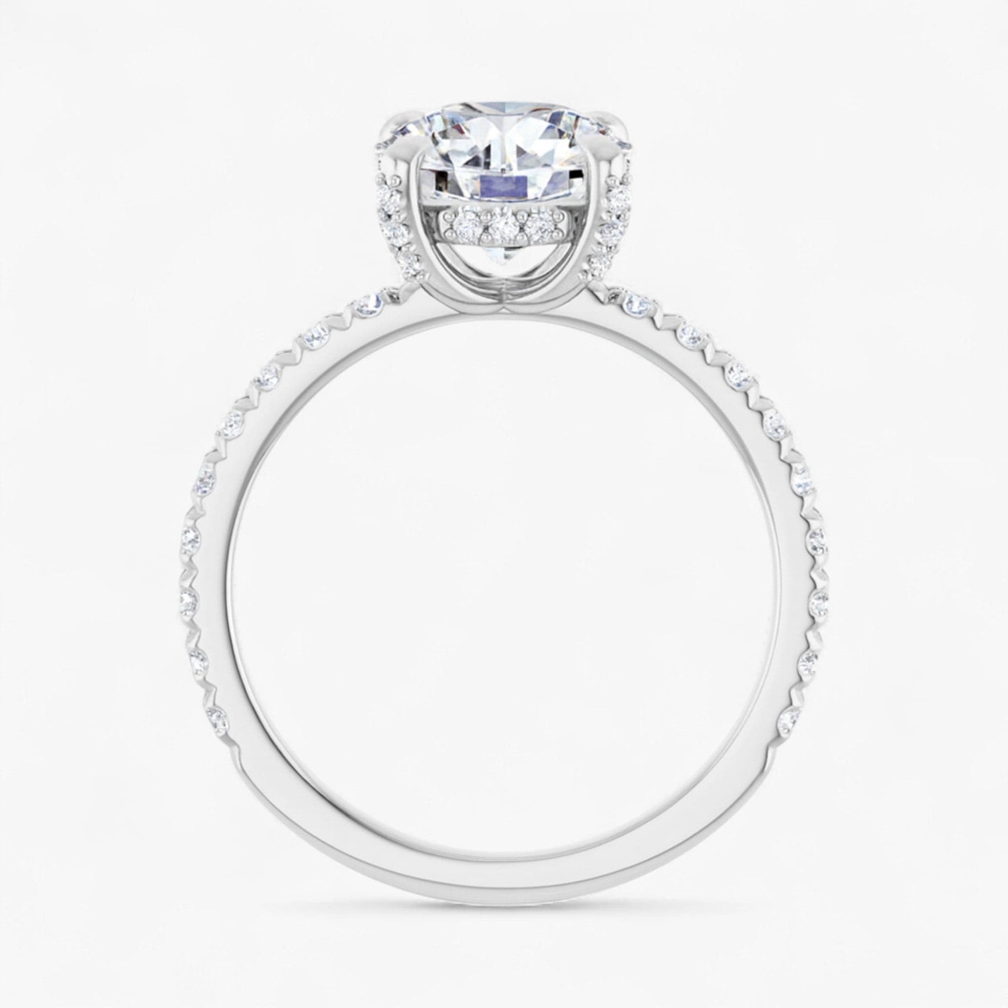 The Signature Pavé Hidden Halo Engagement Ring | Round
