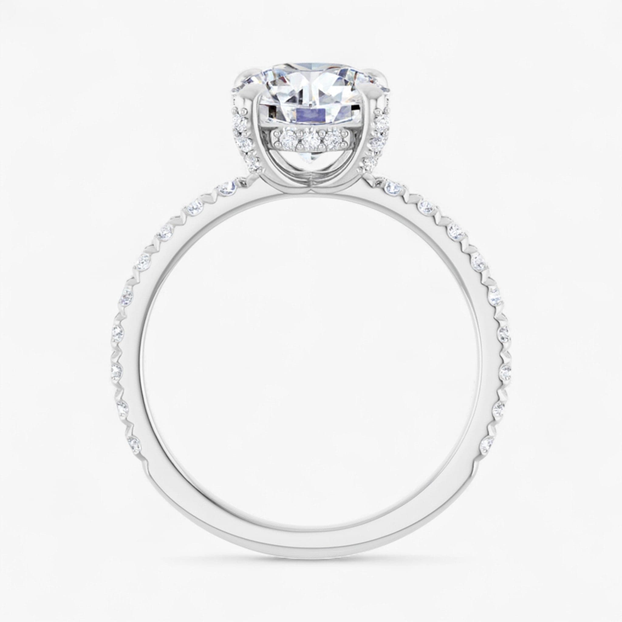 The Signature Pavé Hidden Halo Engagement Ring | Round