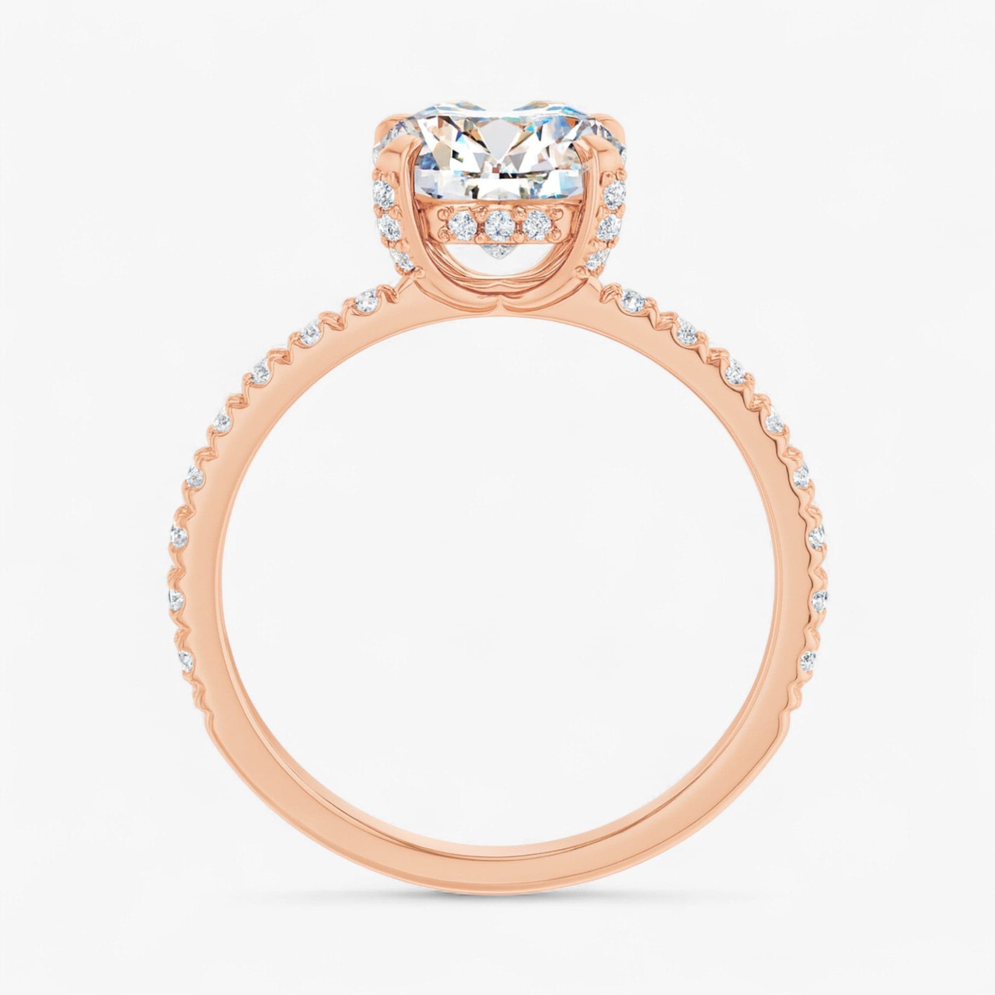 The Signature Pavé Hidden Halo Engagement Ring | Round