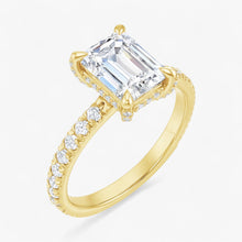 The Signature Pavé Hidden Halo Engagement Ring | Emerald