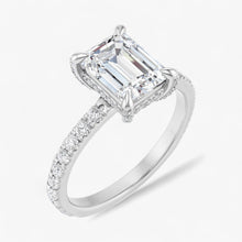 The Signature Pavé Hidden Halo Engagement Ring | Emerald