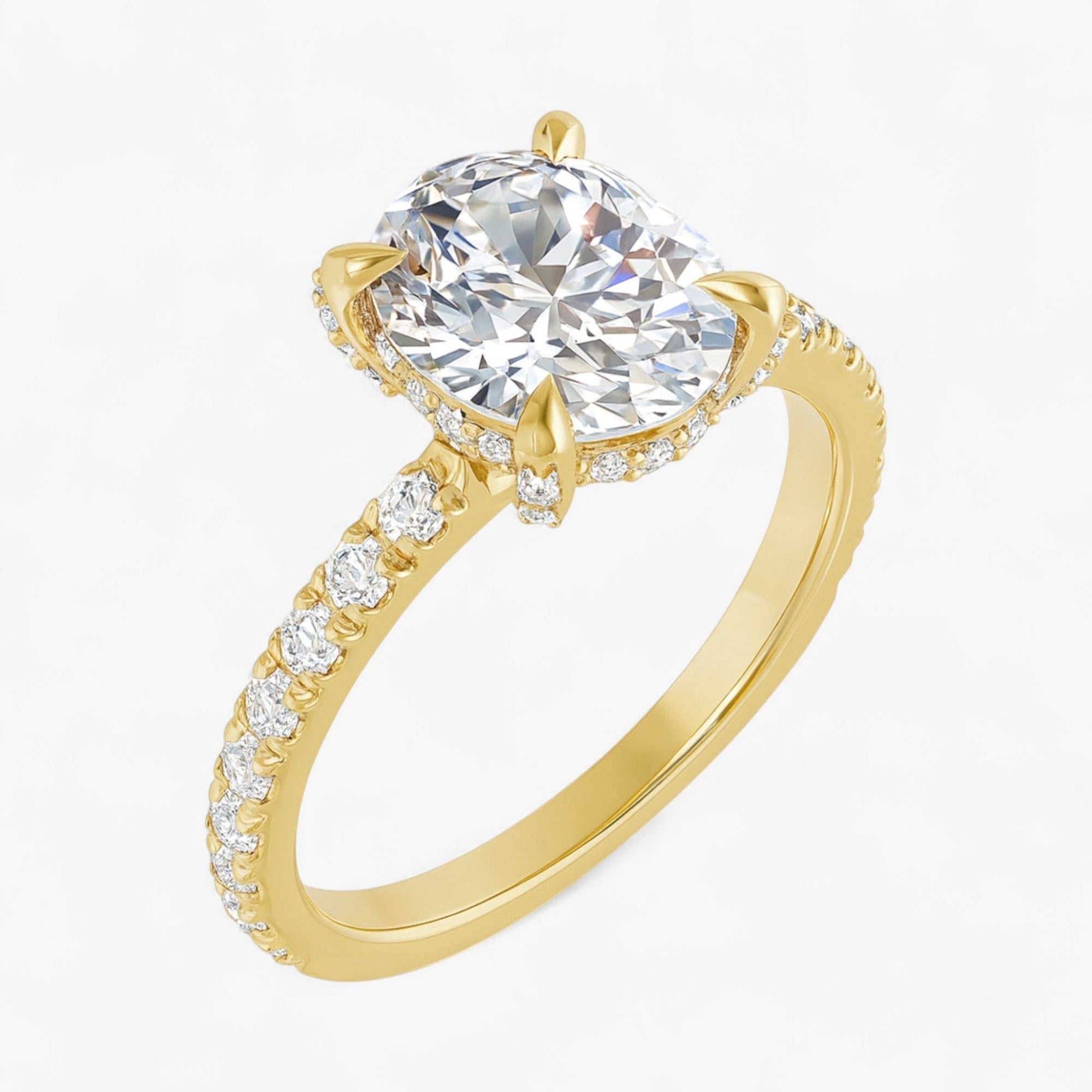 The Signature Pavé Hidden Halo Engagement Ring | Oval