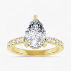 The Signature Pavé Hidden Halo Engagement Ring | Pear