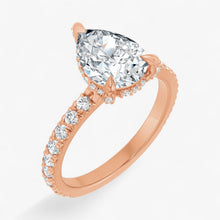The Signature Pavé Hidden Halo Engagement Ring | Pear