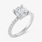 The Signature Pavé Hidden Halo Engagement Ring | Cushion