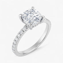 The Signature Pavé Hidden Halo Engagement Ring | Cushion