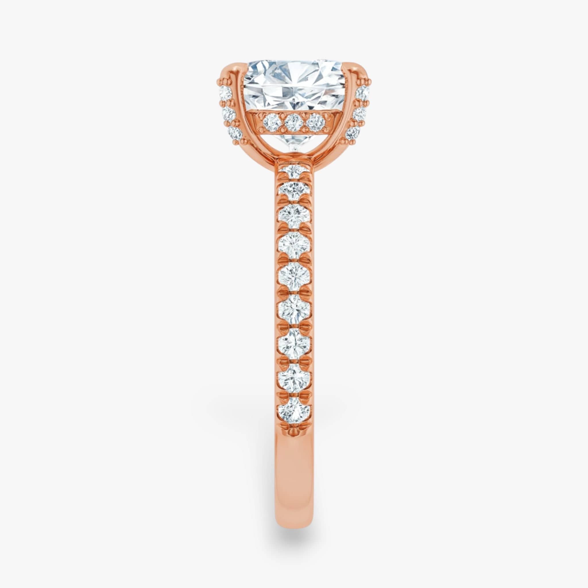 The Signature Pavé Hidden Halo Engagement Ring | Cushion