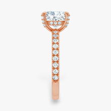The Signature Pavé Hidden Halo Engagement Ring | Cushion
