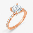 The Signature Pavé Hidden Halo Engagement Ring | Cushion
