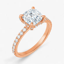 The Signature Pavé Hidden Halo Engagement Ring | Cushion