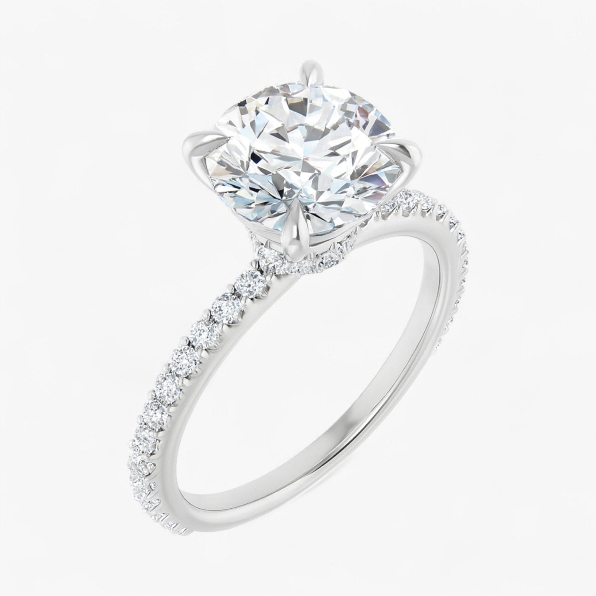 The Iconic Secret Halo Pavé Engagement Ring | Round