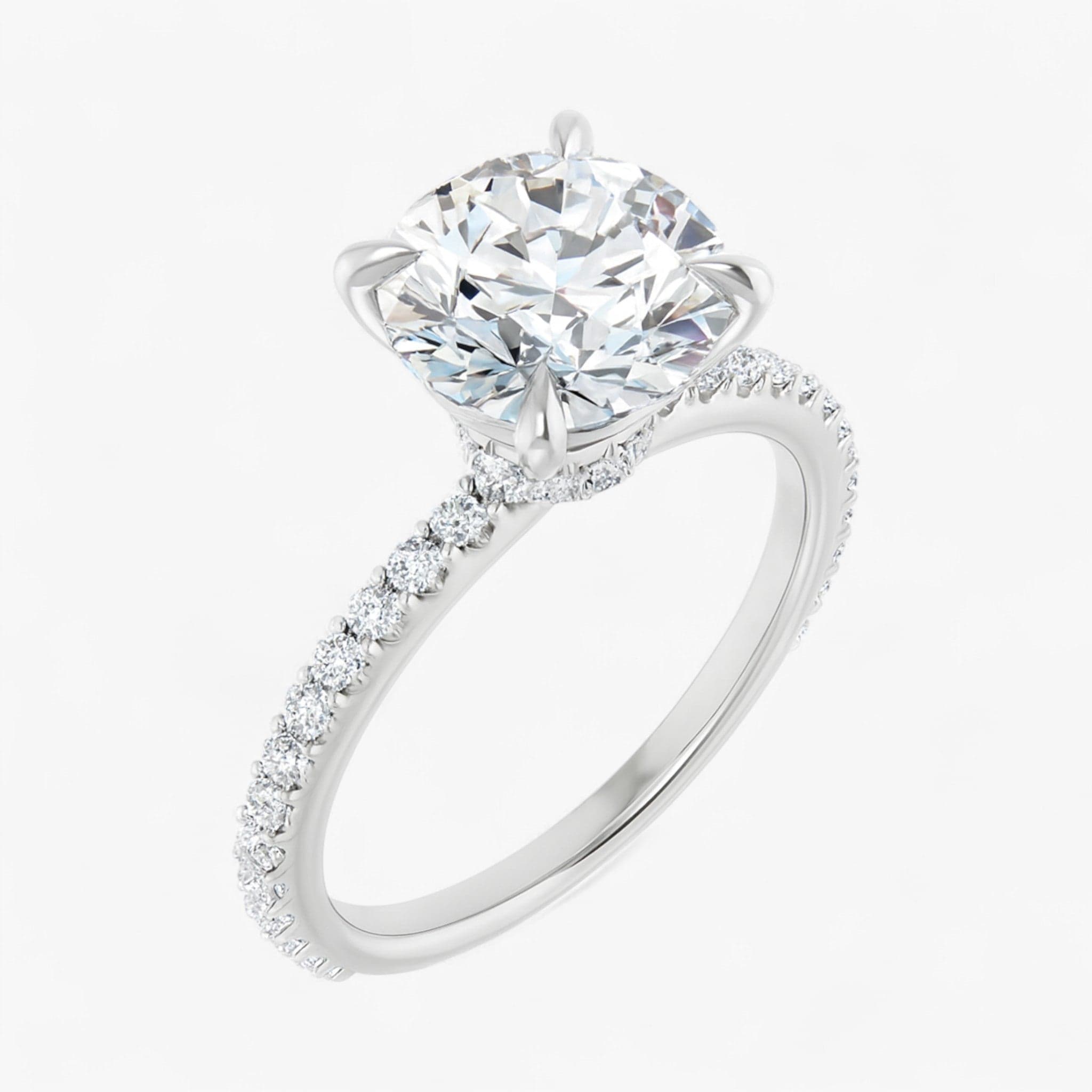 The Iconic Secret Halo Pavé Engagement Ring | Round