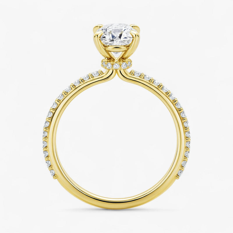 The Iconic Secret Halo Pavé Engagement Ring | Oval