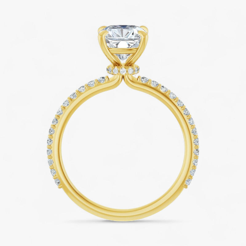 The Iconic Secret Halo Pavé Engagement Ring | Cushion