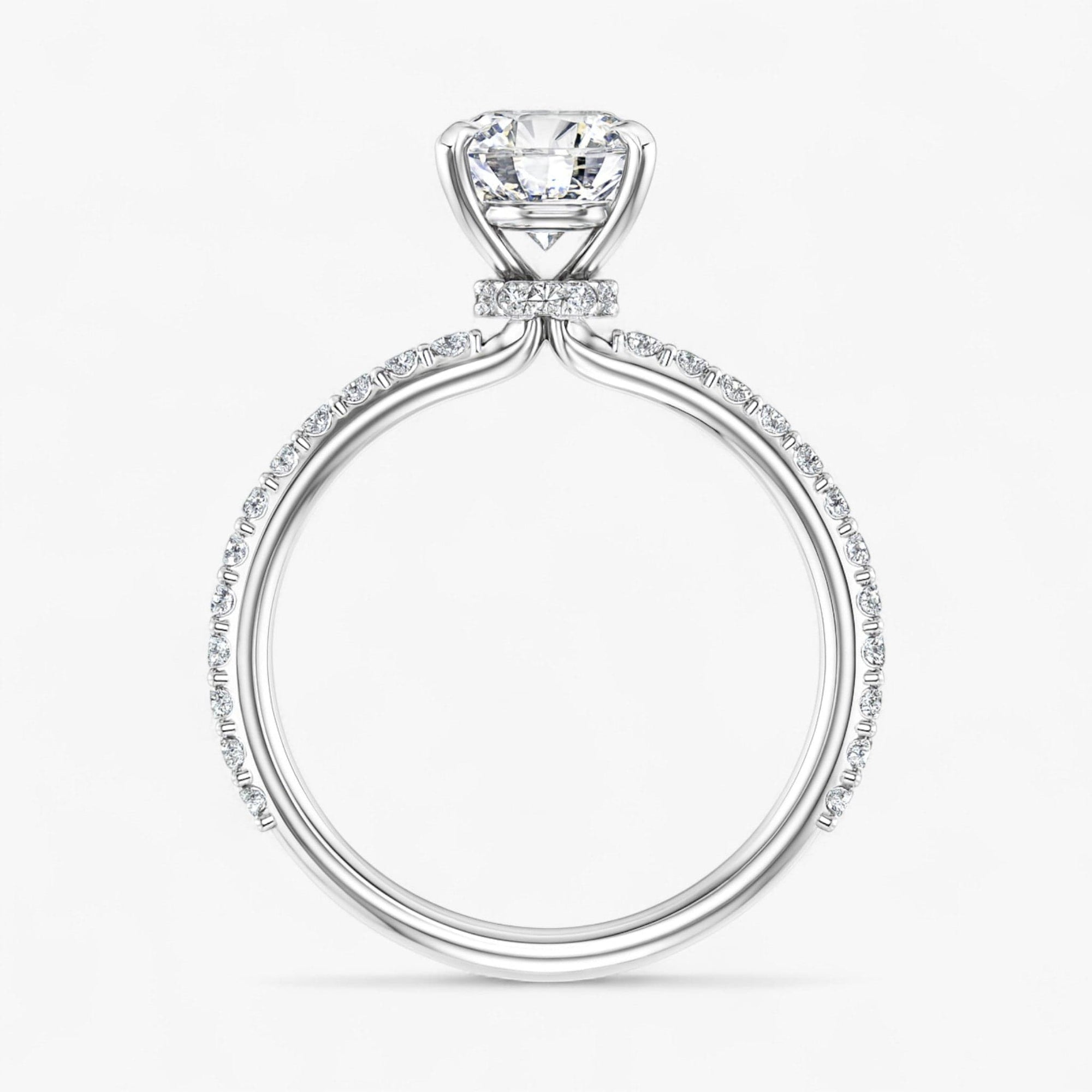 The Iconic Secret Halo Pavé Engagement Ring | Cushion