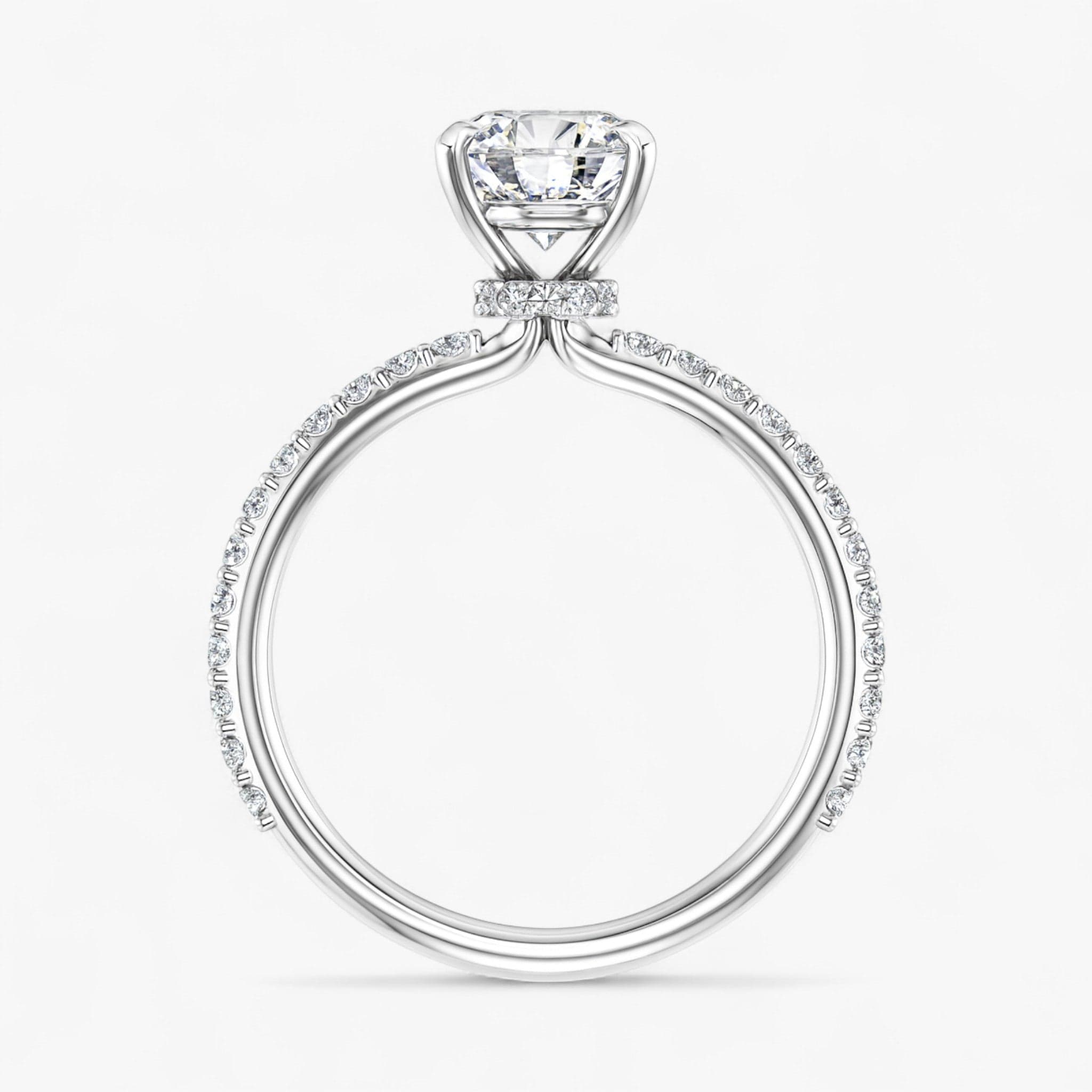 The Iconic Secret Halo Pavé Engagement Ring | Cushion
