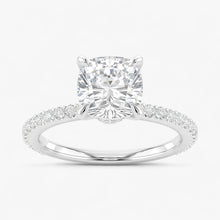 The Iconic Secret Halo Pavé Engagement Ring | Cushion