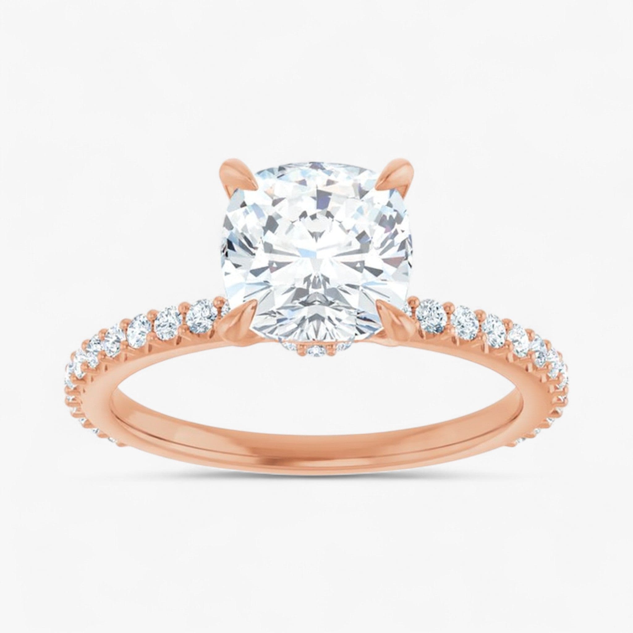 The Iconic Secret Halo Pavé Engagement Ring | Cushion