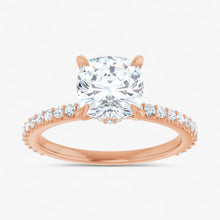 The Iconic Secret Halo Pavé Engagement Ring | Cushion