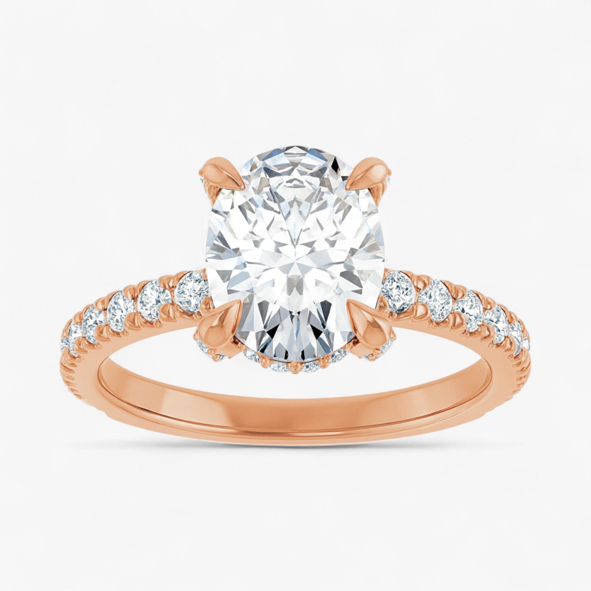 The Signature Pavé Hidden Halo Engagement Ring | Oval
