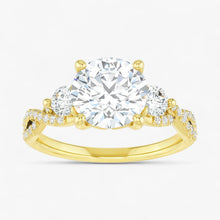 The Iconic 3-Stone Twisted Engagement Ring | Round