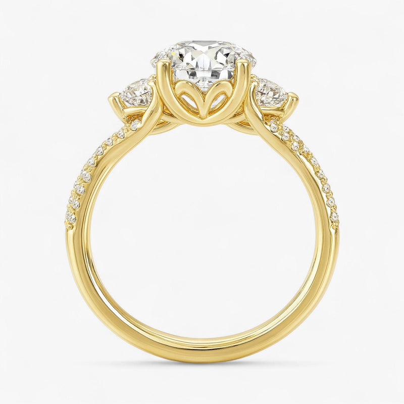The Iconic 3-Stone Twisted Engagement Ring | Round