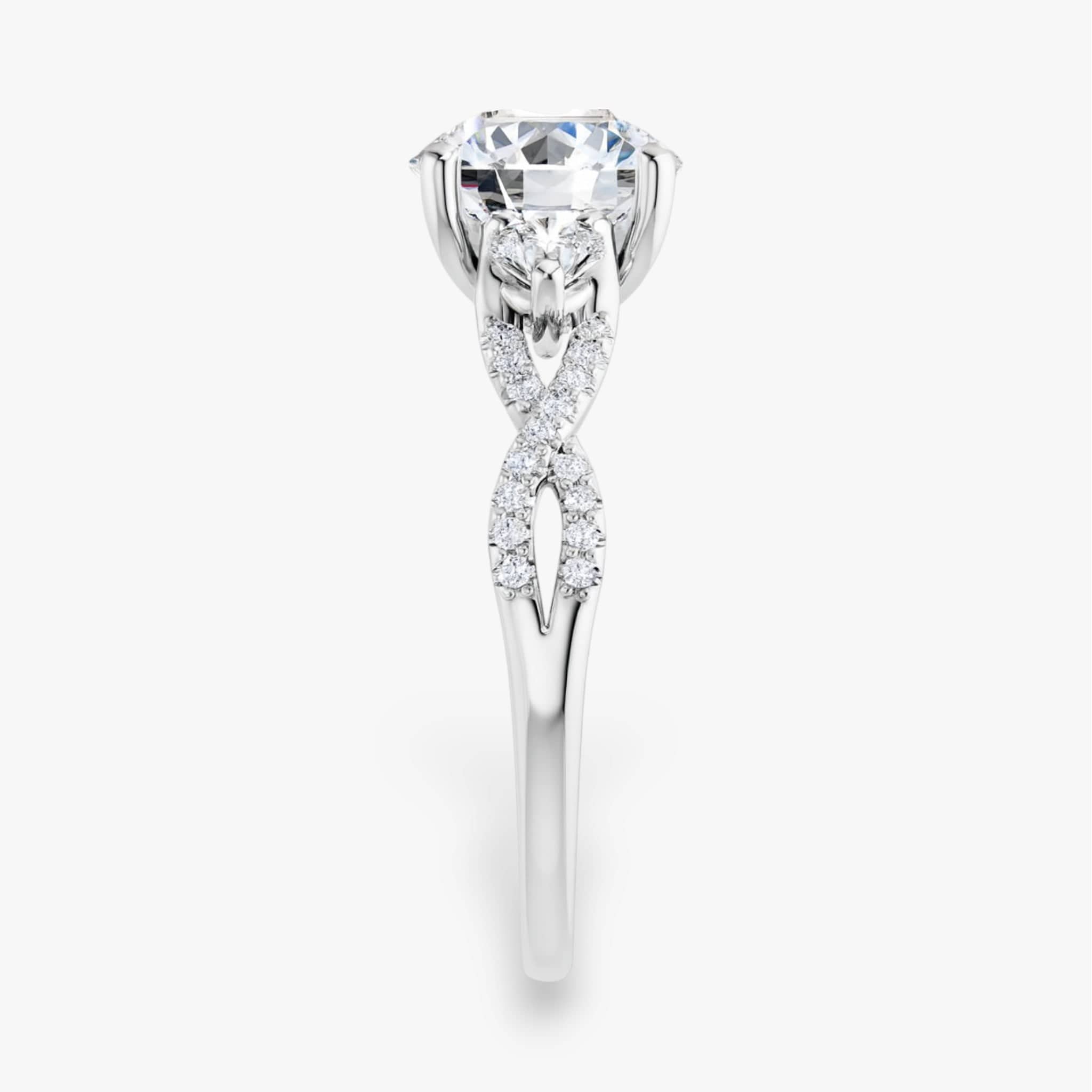 The Iconic 3-Stone Twisted Engagement Ring | Round