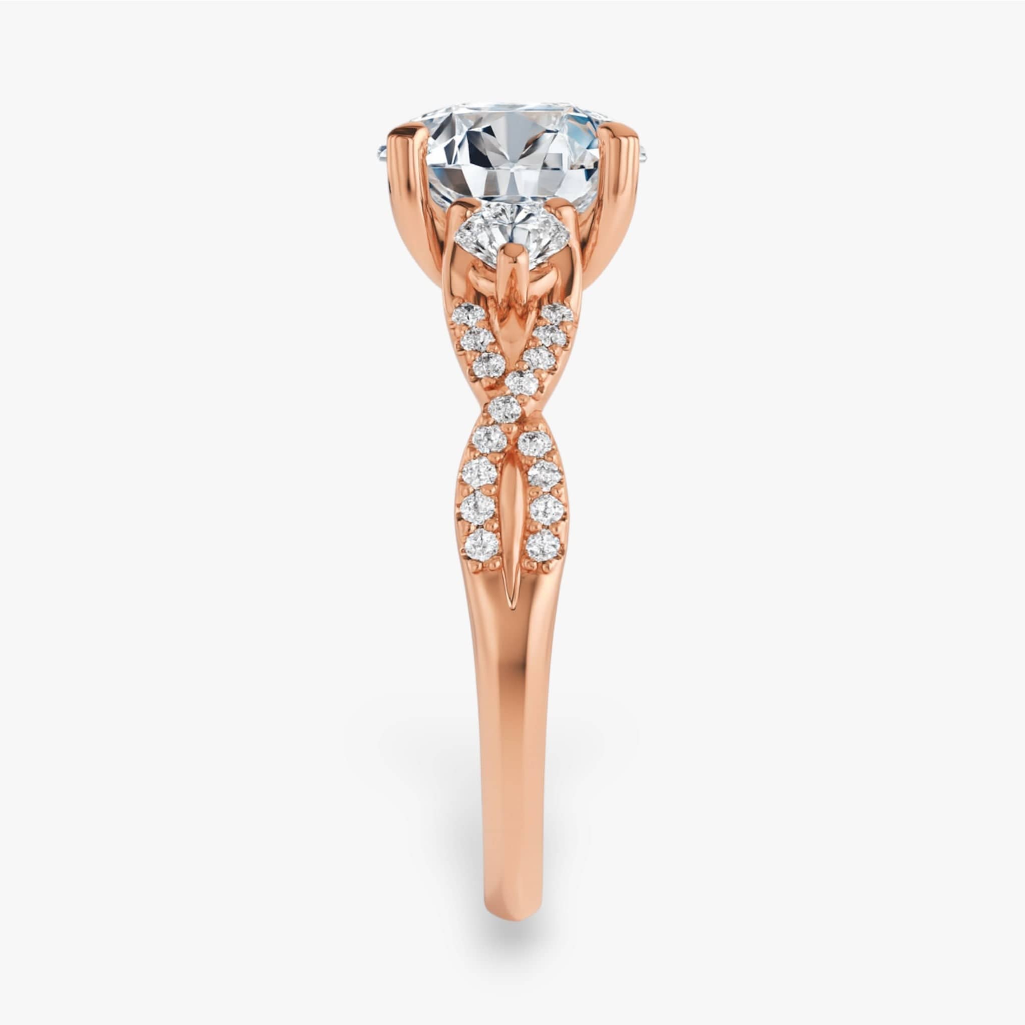 The Iconic 3-Stone Twisted Engagement Ring | Round