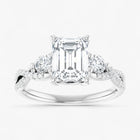 The Iconic 3-Stone Twisted Engagement Ring | Emerald