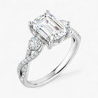 The Iconic 3-Stone Twisted Engagement Ring | Emerald