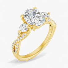 The Iconic 3-Stone Twisted Engagement Ring | Oval