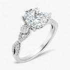 The Iconic 3-Stone Twisted Engagement Ring | Oval