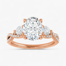 The Iconic 3-Stone Twisted Engagement Ring | Oval